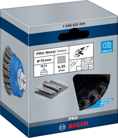 PRO Metal heavy Topfbürste, 75 x 0,35 mm, Gewinde