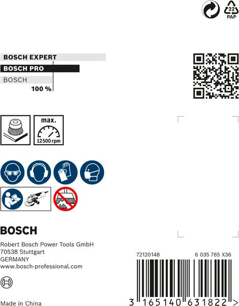 PRO Stainless Steel clean Topfbürste, 75 x 0,3 mm, Gewinde