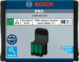 PRO Impact Steckschlüssel-Set mit PET-Abdeckungen, 1/2", extra tief, 3-tlg