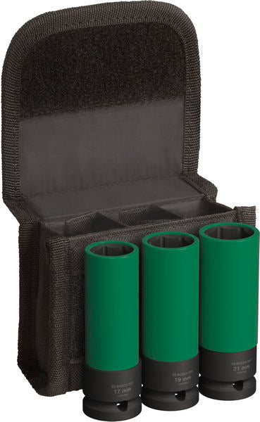 PRO Impact Steckschlüssel-Set mit PET-Abdeckungen, 1/2", extra tief, 3-tlg