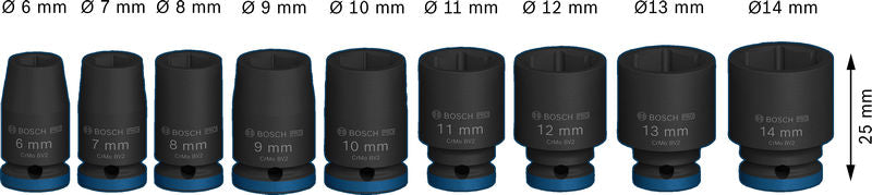 PRO Impact Steckschlüsselsatz Set, 1/4", Standard, 9?tlg.
