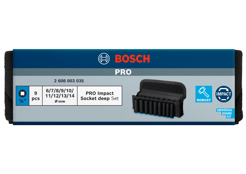 PRO Impact Steckschlüsselsatz Set, 1/4", tief, 9?tlg.