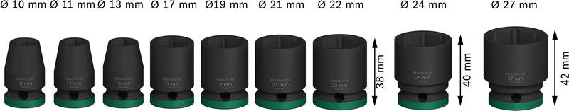 PRO Impact Steckschlüsselsatz Set, 1/2", Standard, 9?tlg.