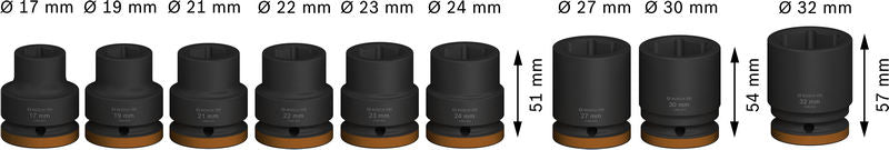 PRO Impact Steckschlüsselsatz Set, 3/4", Standard, 9?tlg.