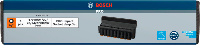 PRO Impact Steckschlüsselsatz Set, 3/4", tief, 9?tlg.