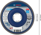 PRO X571 X-Lock Fächerschleifscheibe, 115 mm, G40, gewinkelt, Plastik