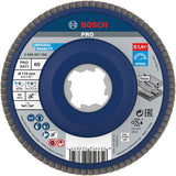 PRO X571 X-Lock Fächerschleifscheibe, 115 mm, G60, gewinkelt, Plastik