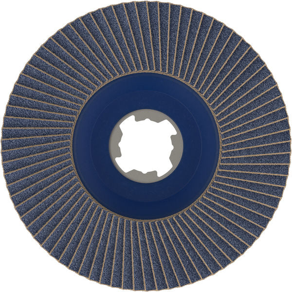 PRO X571 X-Lock Fächerschleifscheibe, 115 mm, G120, gewinkelt, Glasfaser