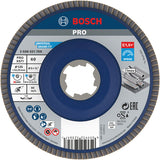 PRO X571 X-Lock Fächerschleifscheibe, 125 mm, G60, gewinkelt, Plastik
