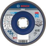 PRO X571 X-Lock Fächerschleifscheibe, 125 mm, G80, gewinkelt, Plastik