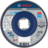 PRO X571 X-Lock Fächerschleifscheibe, 125 mm, G120, gewinkelt, Plastik
