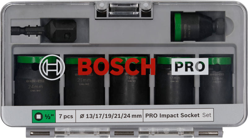 PRO Impact Steckschlüsselsatz Set mit Adapter, 1/2 Zoll, Standard, 7?tlg.