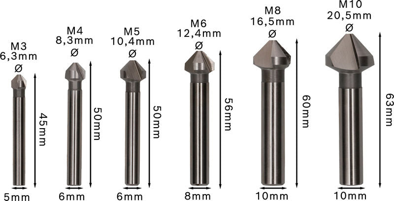 PRO Soft Metal HSS Kegelsenker Set, 6-tlg.