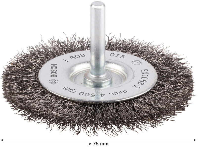 PRO Metal clean Scheibenbürste, gerader Schaft, 75 x 0,2 mm