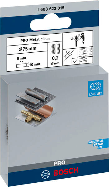 PRO Metal clean Scheibenbürste, gerader Schaft, 75 x 0,2 mm