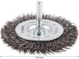 PRO Metal clean Scheibenbürste, gerader Schaft, 75 x 0,3 mm