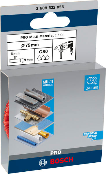 PRO Multi Material clean Scheibenbürste, gerader Schaft, 75 x 1 mm