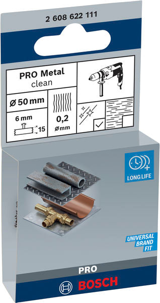 PRO Metal clean Scheibenbürste, gerader Schaft, 50 x 0,2 mm