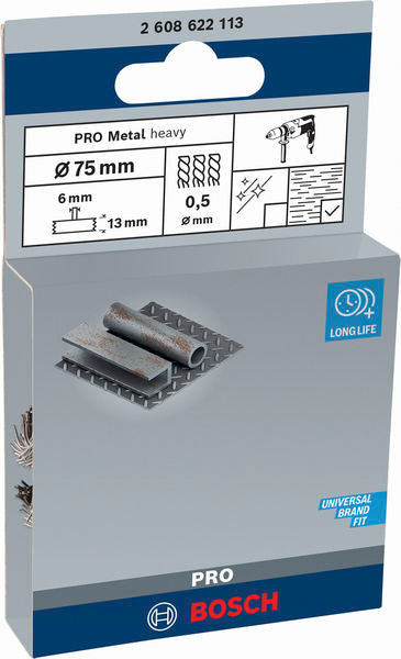 PRO Metal heavy Scheibenbürste, gerader Schaft, 75 x 0,5 mm