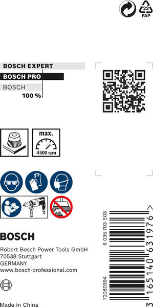 PRO Stainless Steel clean Topfbürste, gerader Schaft, 50 x 0,3 mm