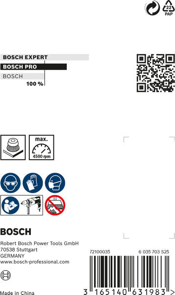 PRO Stainless Steel clean Topfbürste, gerader Schaft, 60 x 0,3 mm
