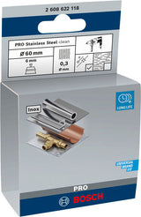 PRO Stainless Steel clean Topfbürste, gerader Schaft, 60 x 0,3 mm
