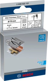 PRO Stainless Steel clean Scheibenbürste, gerader Schaft, 70 x 0,3 mm