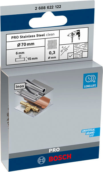 PRO Stainless Steel clean Scheibenbürste, gerader Schaft, 70 x 0,3 mm