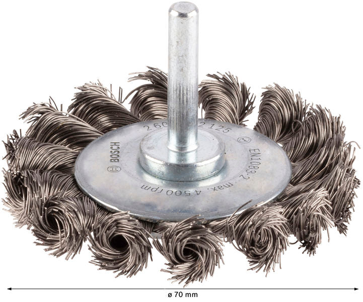 PRO Stainless Steel heavy Scheibenbürste, gerader Schaft, 70 x 0,35 mm