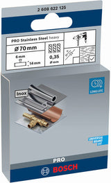 PRO Stainless Steel heavy Scheibenbürste, gerader Schaft, 70 x 0,35 mm