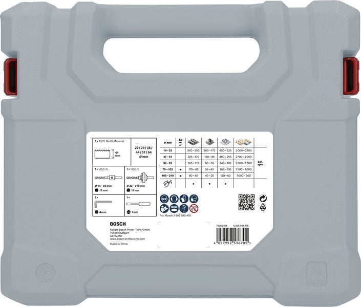 PRO Multi Material Lochsägen-Set, 22-64mm, 12-tlg.