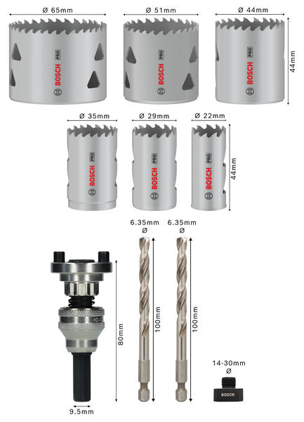 PRO Multi Material Lochsäge Q-Lock Halter-Set, 10-tlg.