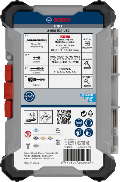 PRO Impact Schrauberbits und Multi Construction Bohrer Set, 35-tlg.
