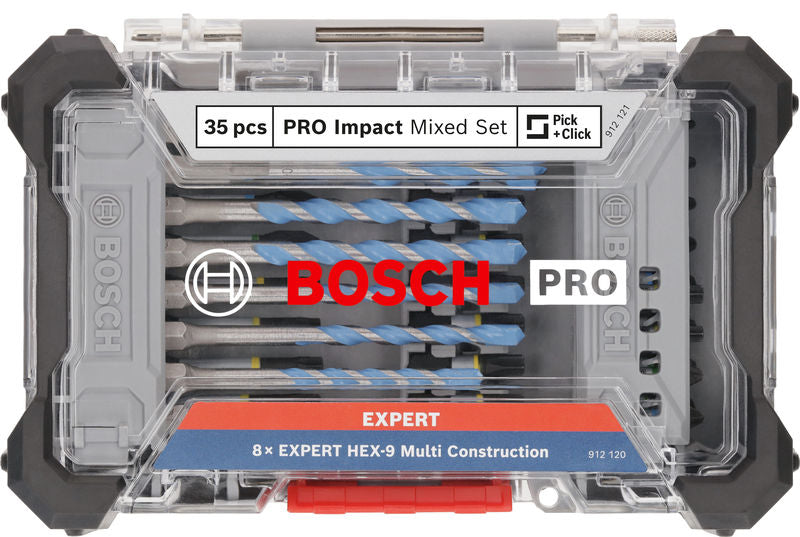 PRO Impact Schrauberbits und Multi Construction Bohrer Set, 35-tlg.