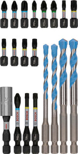 PRO Impact Schrauberbits und Multi Construction Bohrer Set, 20-tlg.