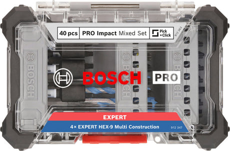 PRO Impact Schrauberbits und Multi Construction Bohrer Set, 40-tlg.
