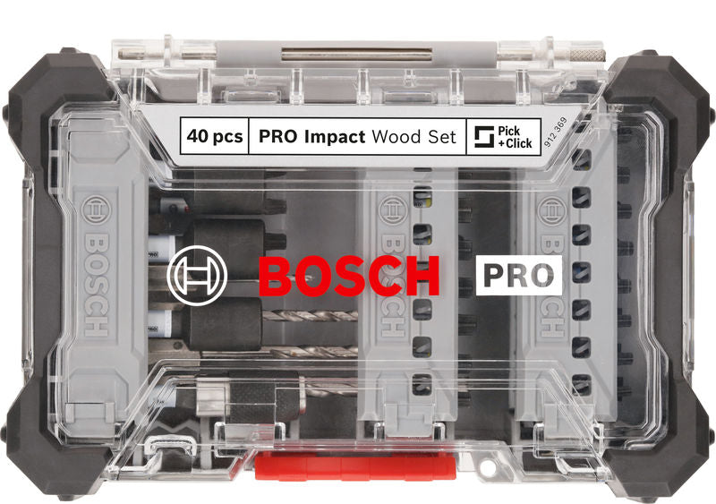 PRO Impact Schrauberbits und Holzbohrer Set, 40-tlg.