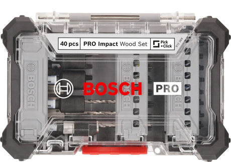 PRO Impact Schrauberbits und Holzbohrer Set, 40-tlg.