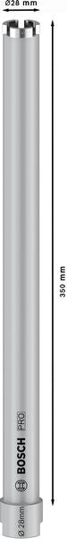 PRO Trockenbohrkrone, 28 x 350 mm, G 1/2 Zoll