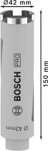 PRO Trockenbohrkrone, 42 x 150 mm, G 1/2 Zoll