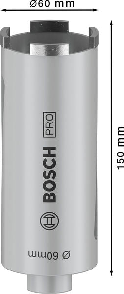 PRO Trockenbohrkrone, 60 x 150 mm, G 1/2 Zoll