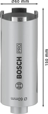 PRO Trockenbohrkrone, 60 x 150 mm, G 1/2 Zoll