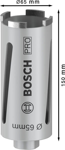 PRO Trockenbohrkrone, 65 x 150 mm, G 1/2 Zoll