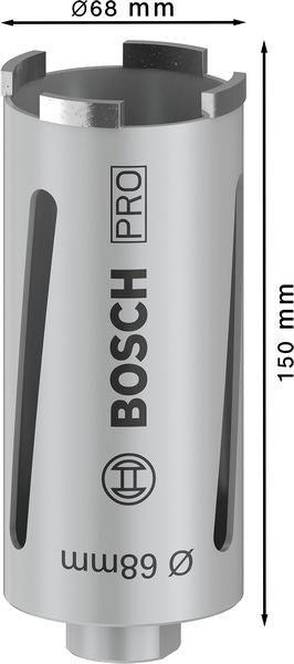 PRO Trockenbohrkrone, 68 x 150 mm, G 1/2 Zoll