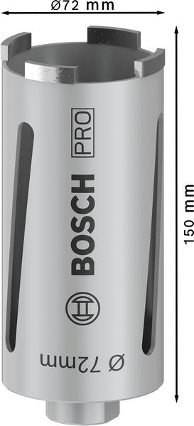 PRO Trockenbohrkrone, 72 x 150 mm, G 1/2 Zoll