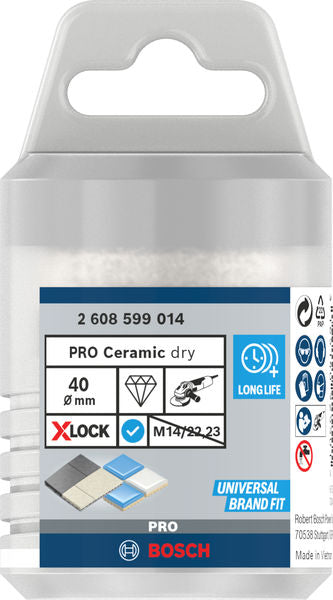 PRO Ceramic dry Trockenbohrkrone, 40 x 35 mm, X-Lock