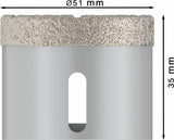 PRO Ceramic dry Trockenbohrkrone, 51 x 35 mm, X-Lock