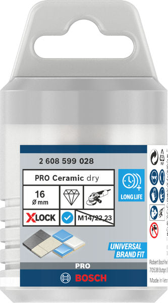 PRO Ceramic dry Trockenbohrkrone, 16 x 30 mm, X-Lock