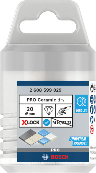 PRO Ceramic dry Trockenbohrkrone, 20 x 35 mm, X-Lock
