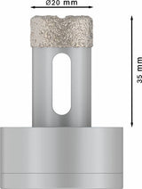 PRO Ceramic dry Trockenbohrkrone, 20 x 35 mm, X-Lock